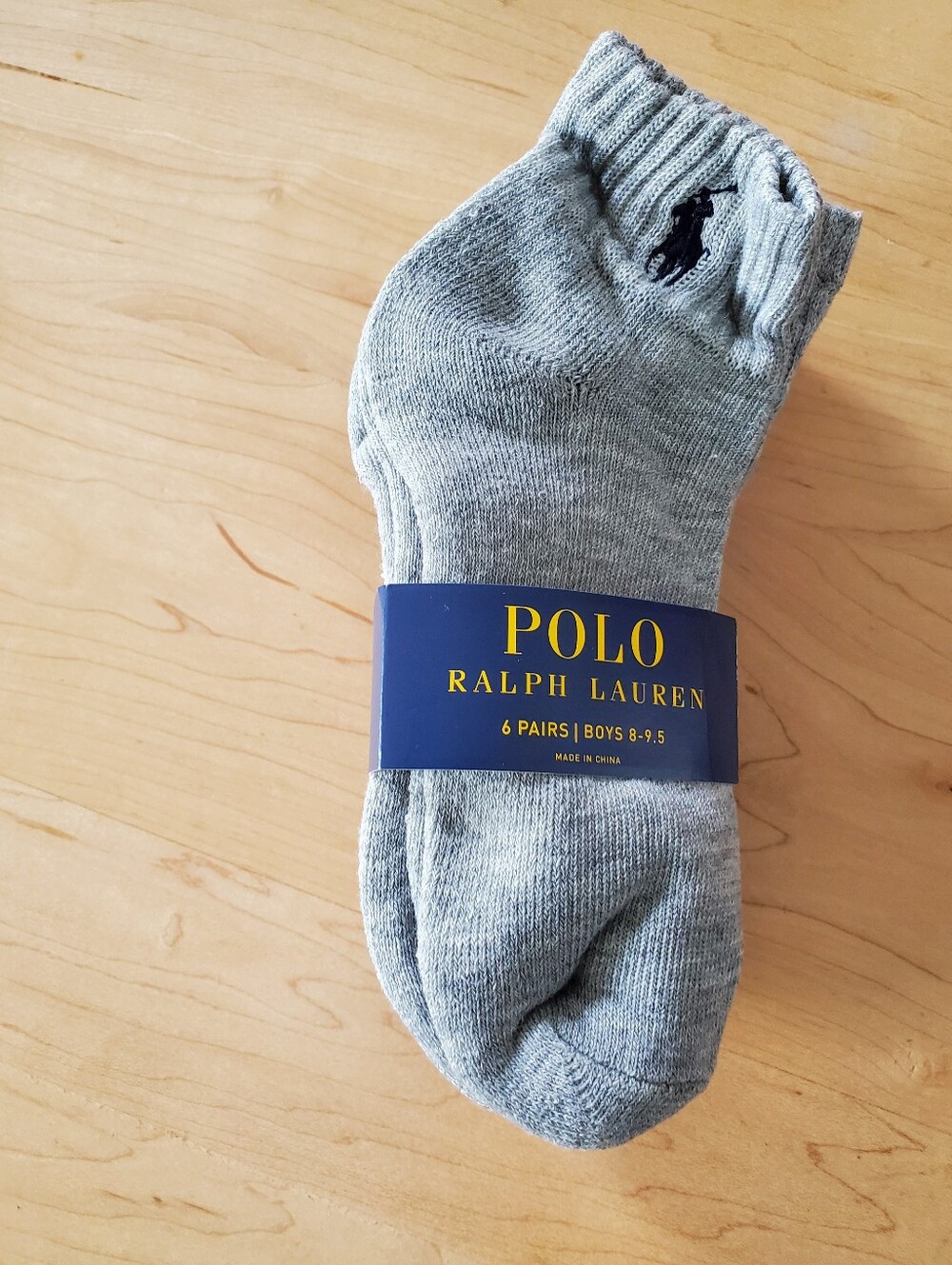 Polo by Ralph Lauren For Big Boys, Gray ,white,black  Socks - Pack Of Six Pairs
